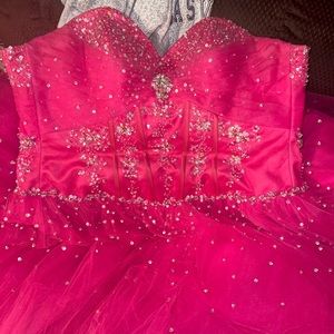 Mori Lee Hot Pink Prom Dress